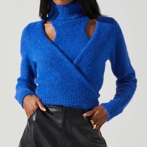 ASTR THE LABEL NATASHA WRAP TURTLENECK SWEATER